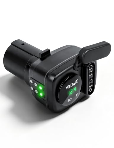 Oyviny 7 Pin to 4/5 Pin Trailer Plug Adapter with Voltage Gauge & Tester