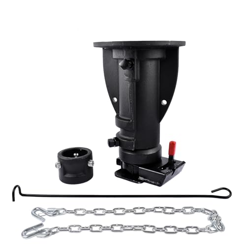 C5G1216 Fifth Wheel to Gooseneck Cushioned Trailer Hitch Adapter 12"-16" Adjustable Height Fifth Wheel to Gooseneck Cushioned Trailer Hitch Adapter for Camper RV Trailers 20000lbs with Safe Chain